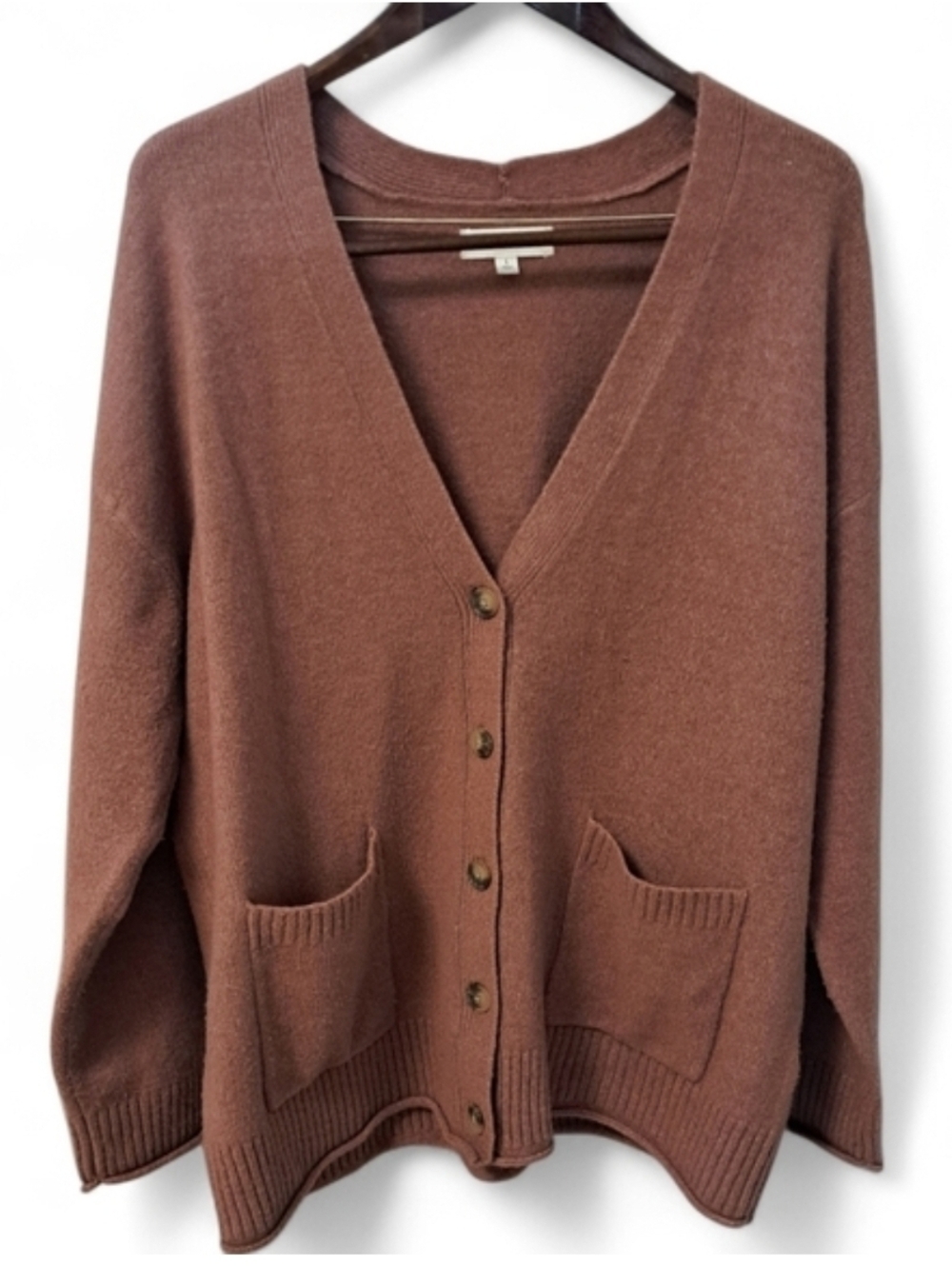 Lucky Brand Brown Button Front Cardigan Sweater Size L - Picture 6 of 6